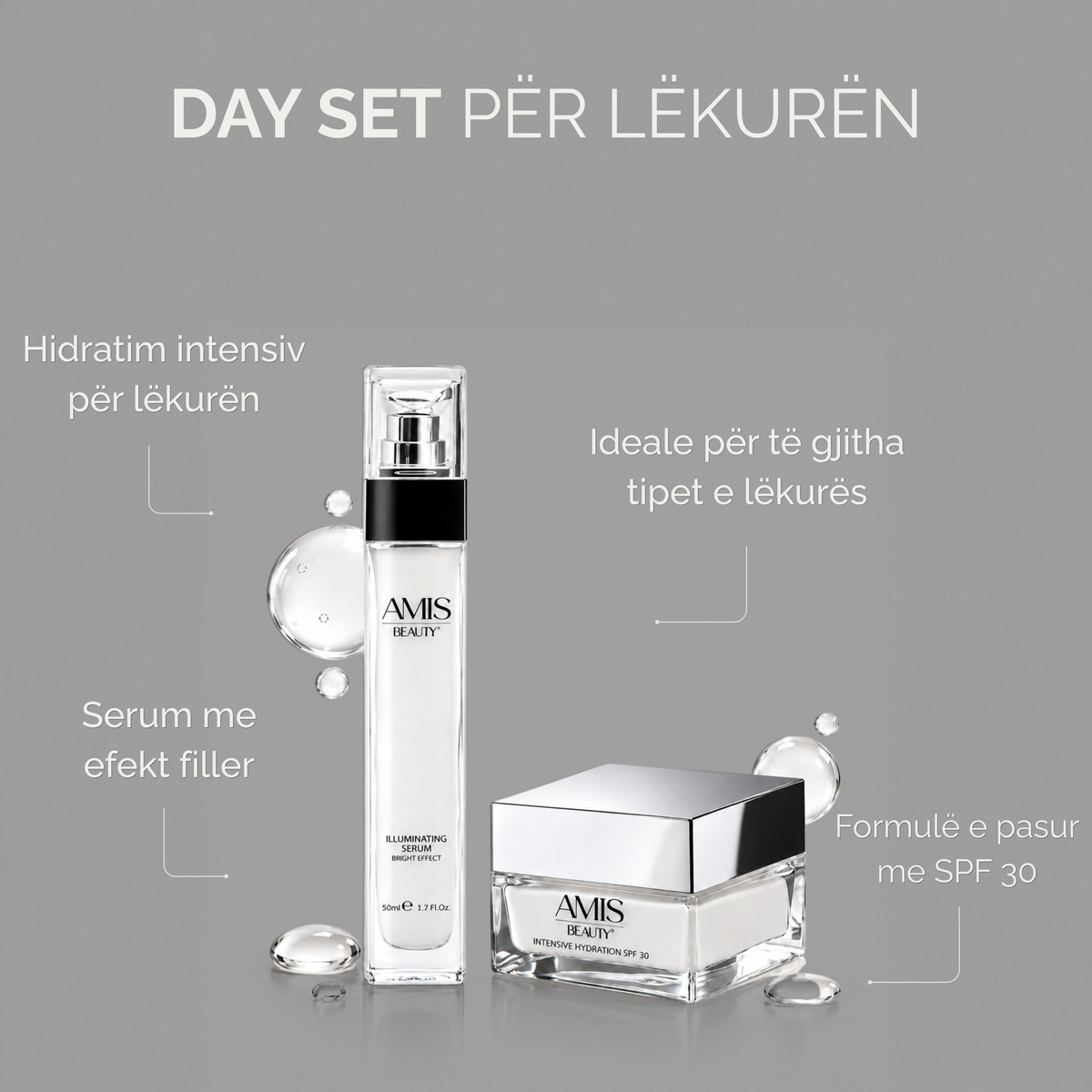 Serum per lekuren me vitamine c  , dhe krem dite me spf 30 amis beauty 