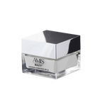 Square jar of Intensive Hydration SPF 30 cream with a black and silver geometric lid, isolated on a white background.