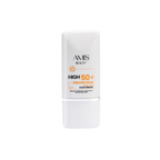 White bottle of Krem dielli SPF 50+ isolated on a white background.