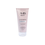Soft pink squeeze tube of Ultra Purifying Cleansing Gel isolated on a white background.