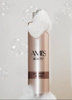 Promotional image featuring a bottle of Advanced Repair Shampoo standing amongst soft white flower petals.
